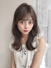AFLOAT 丸顔面長に似合うセミロング前髪パーマ 20代30代