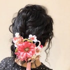 成人式リハーサル ヘアセット、メイク