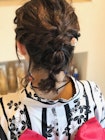 浴衣　アレンジ　編みおろし　結婚式、成人式、卒業式