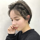 ラフアレンジ_オリーブカラーセミウェットウェーブ_27213