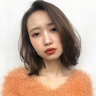 《大人可愛いレイヤーボブ×透明感マロンブラウンカラー》