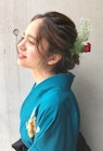 卒業式　成人式　袴　振袖　着付け　アップスタイル　シニヨン