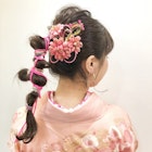 玉ねぎポニーテール・ヘアアレンジ・ヘアセット・着物ヘア