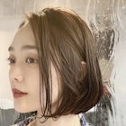 大人のボブ襟足ギリギリのボブミルクティーベージュ