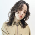 ミディアム韓国グランジへア_ピンクベージュボブルフ_38150