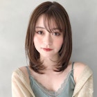 内巻きレイヤーエアリーミディ♪ワンカール小顔アッシュベージュ