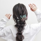 華やかパーティーアレンジ編みおろしヘア