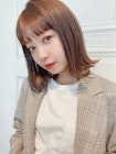 《大人可愛い鎖骨ボブ×透明感マロンブラウンカラー》