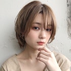 長めクールショートボブルフ♪アッシュベージュハイライト時田