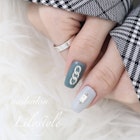 くすみブルー&マットネイル