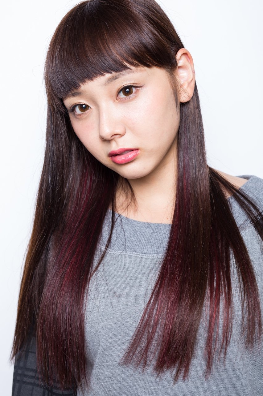 ラベンダー×ワイドバング×ロング