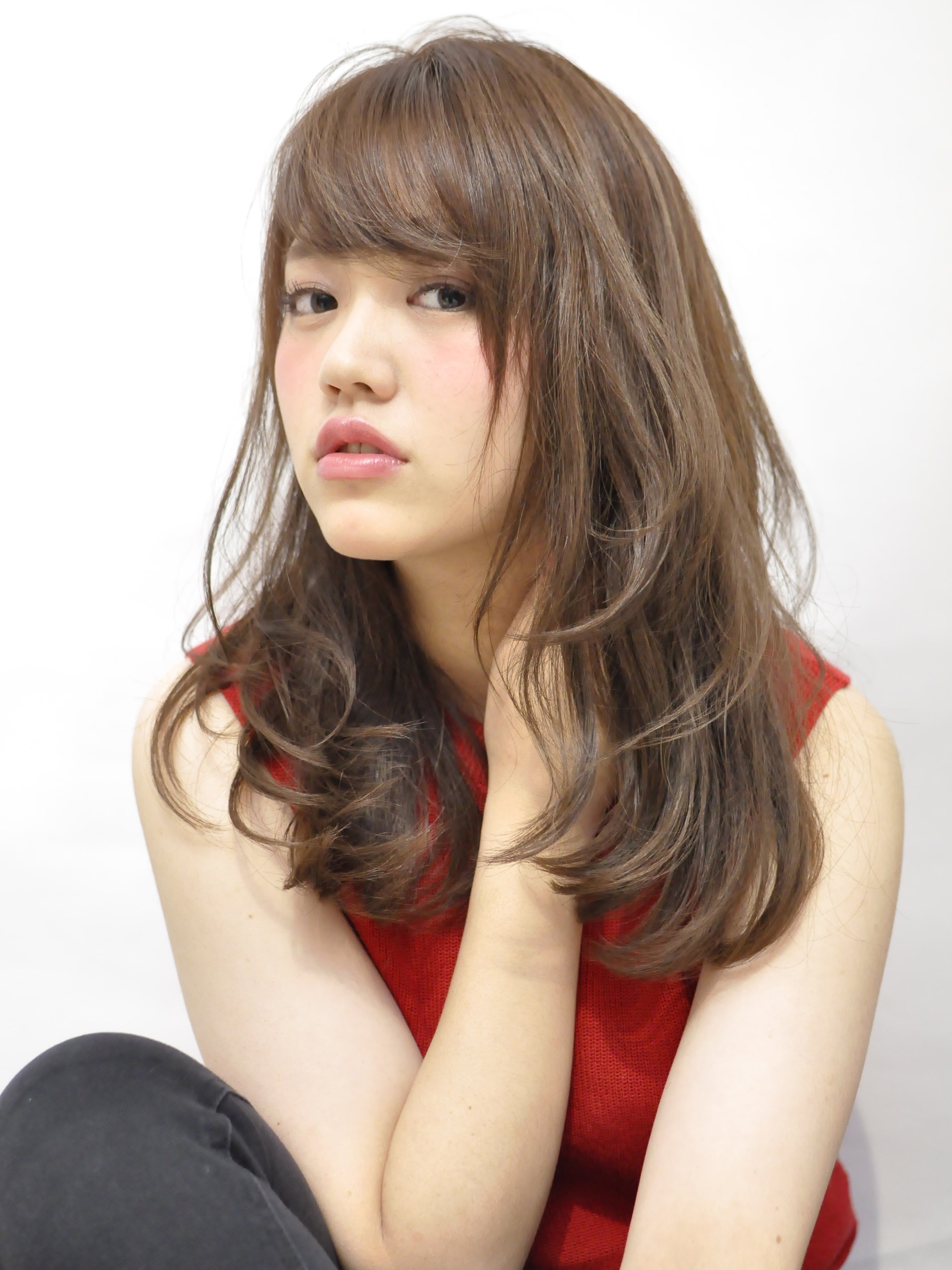 K-two小顔ロング/大人かわいい流し前髪似合わせロング