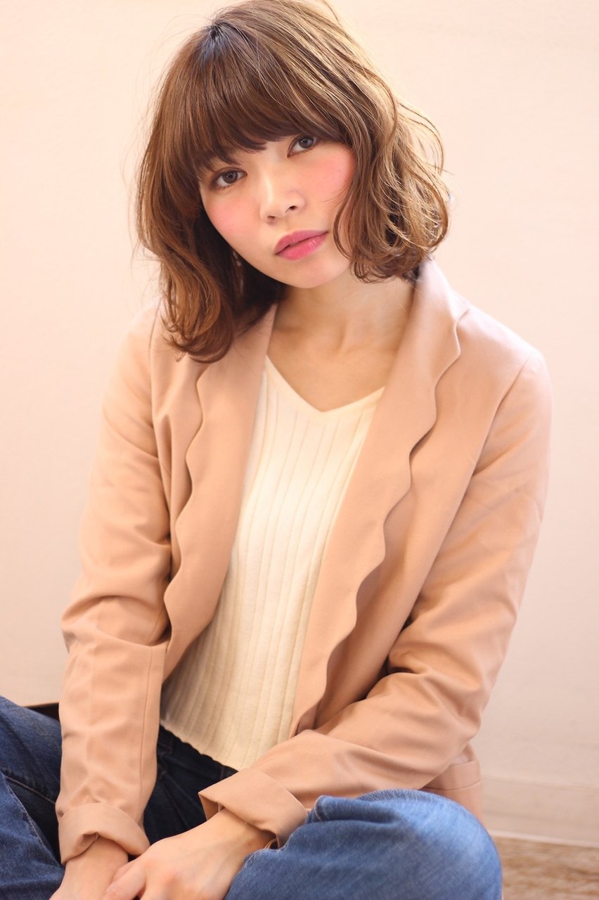 大人無造作ゆるボブ