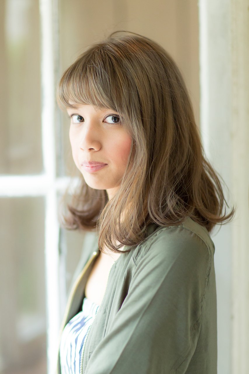 オリーブカラーで大人かわいいミディアム☆miles byTHE'RA吉祥寺