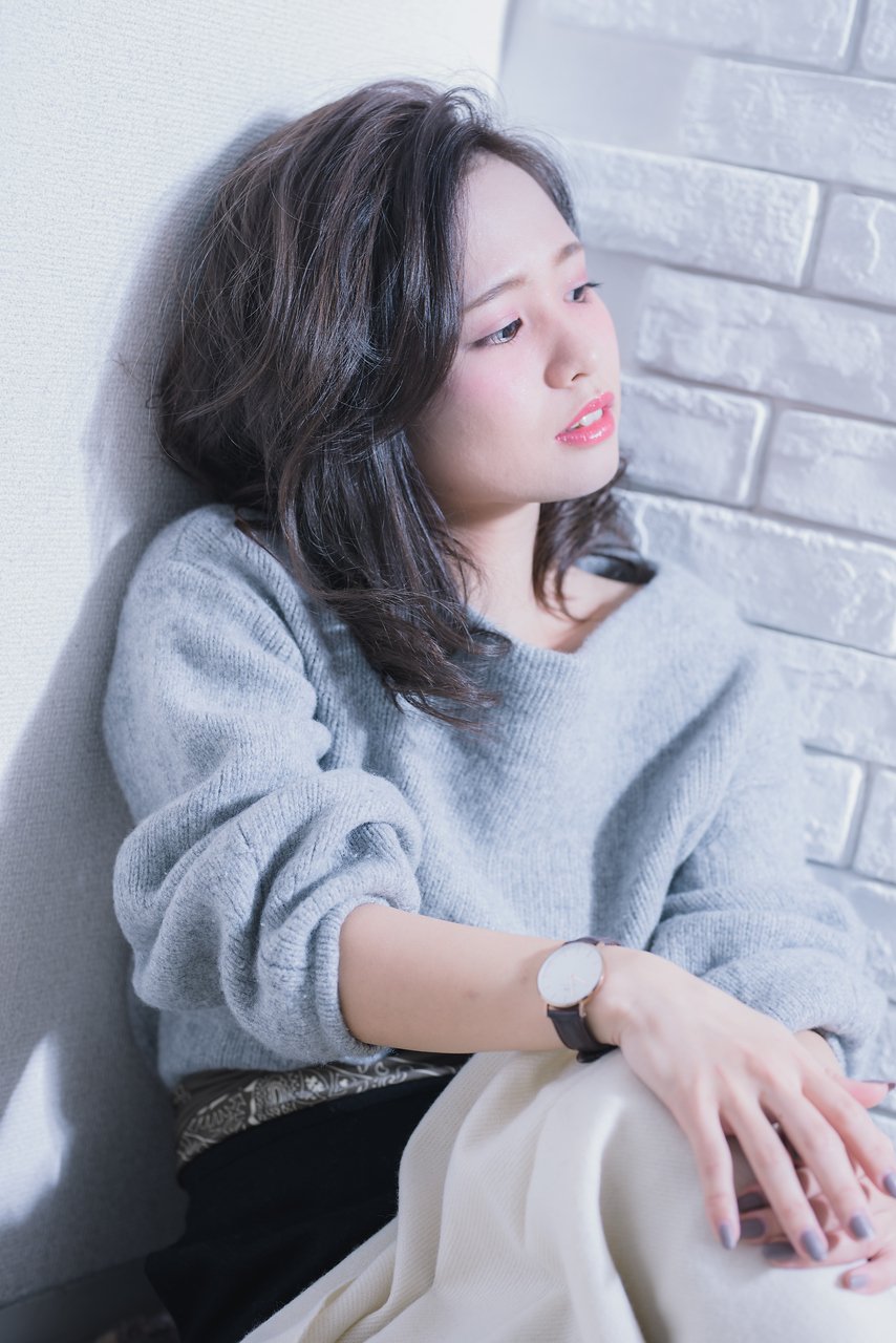 黒髪でも重く見えないクラシカルなふわミディ【mielhairblanc】