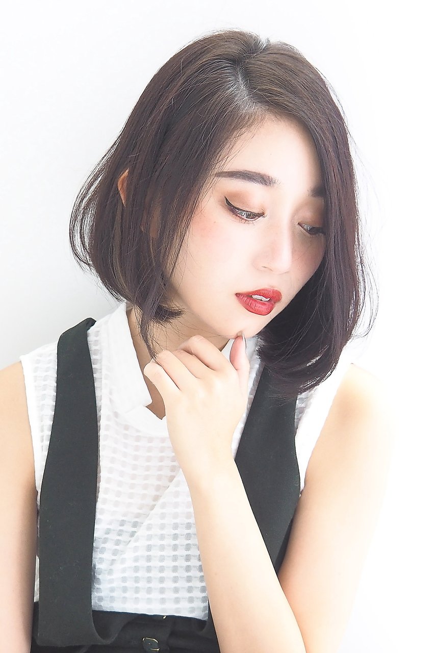 愛され系前下がりボブ