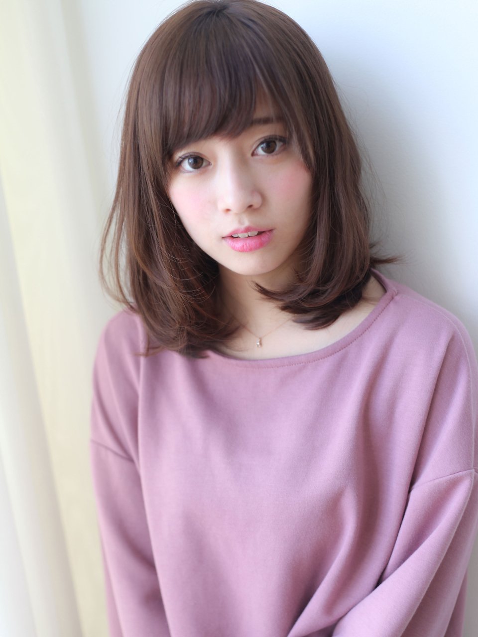 【Violet】フリンジバング×ピンクグレージュ×大人かわいいラブ