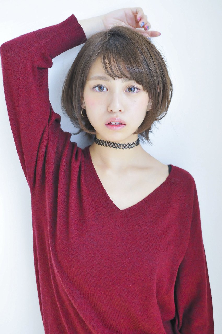 大人可愛いひし形ショートボブヘア×ブルージュカラー☆中村清彦