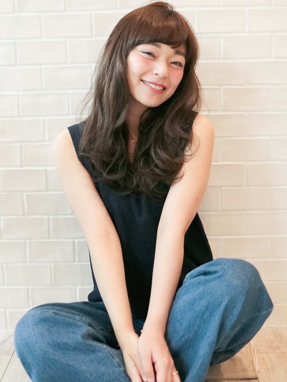 大人可愛いひし形ラフウェーブ