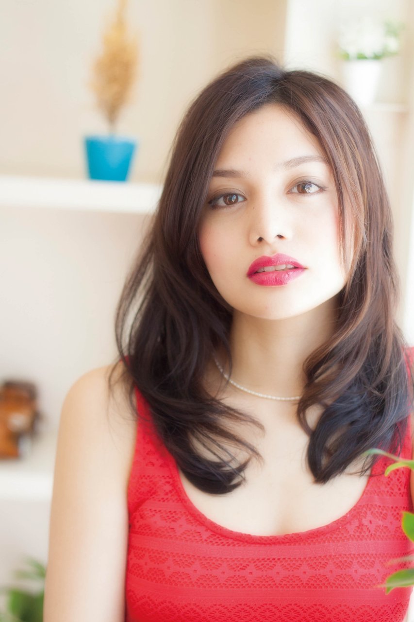 オトナ女子セミディ＊フリンジバングスポンテニアスグレージュ