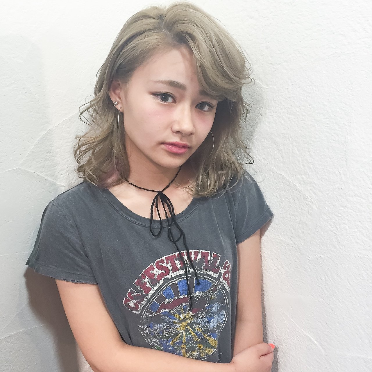 【GRACE】シルバーグレージュ フロントかきあげスタイル