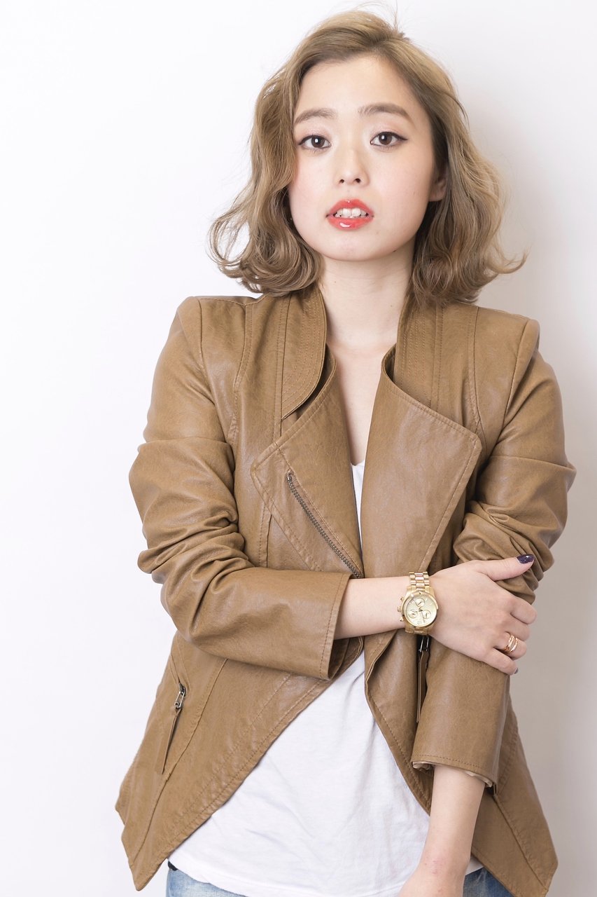 【かきあげ×ラフカール】大人かわいい外国人風ロブスタイル
