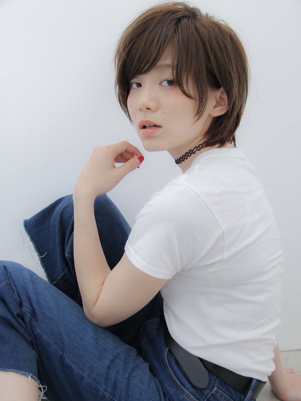 色素薄めのクリアカラー　ホワイティアッシュ×小顔ショート＊