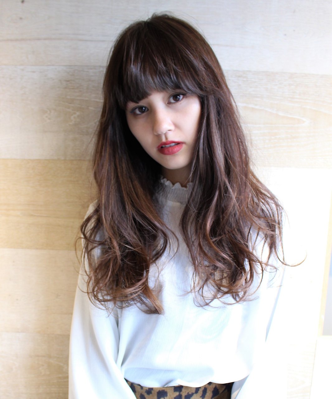 【Beleza】st301_グレージュフリンジバングスポンテニアスカール