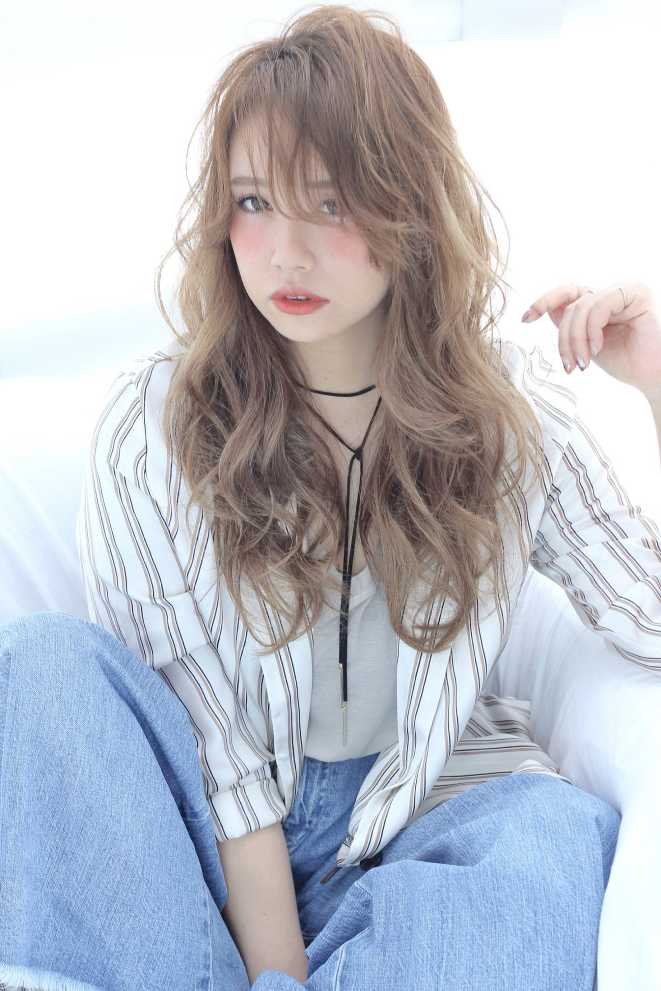【felicita岡本店】大人ロングうざバング★メープルグレージュ！