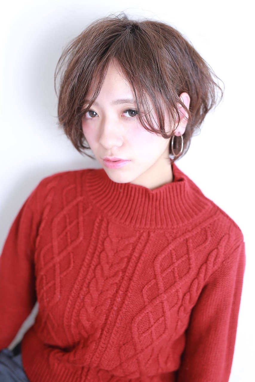 耳掛けショートボブ☆アッシュグレージュhair,立花