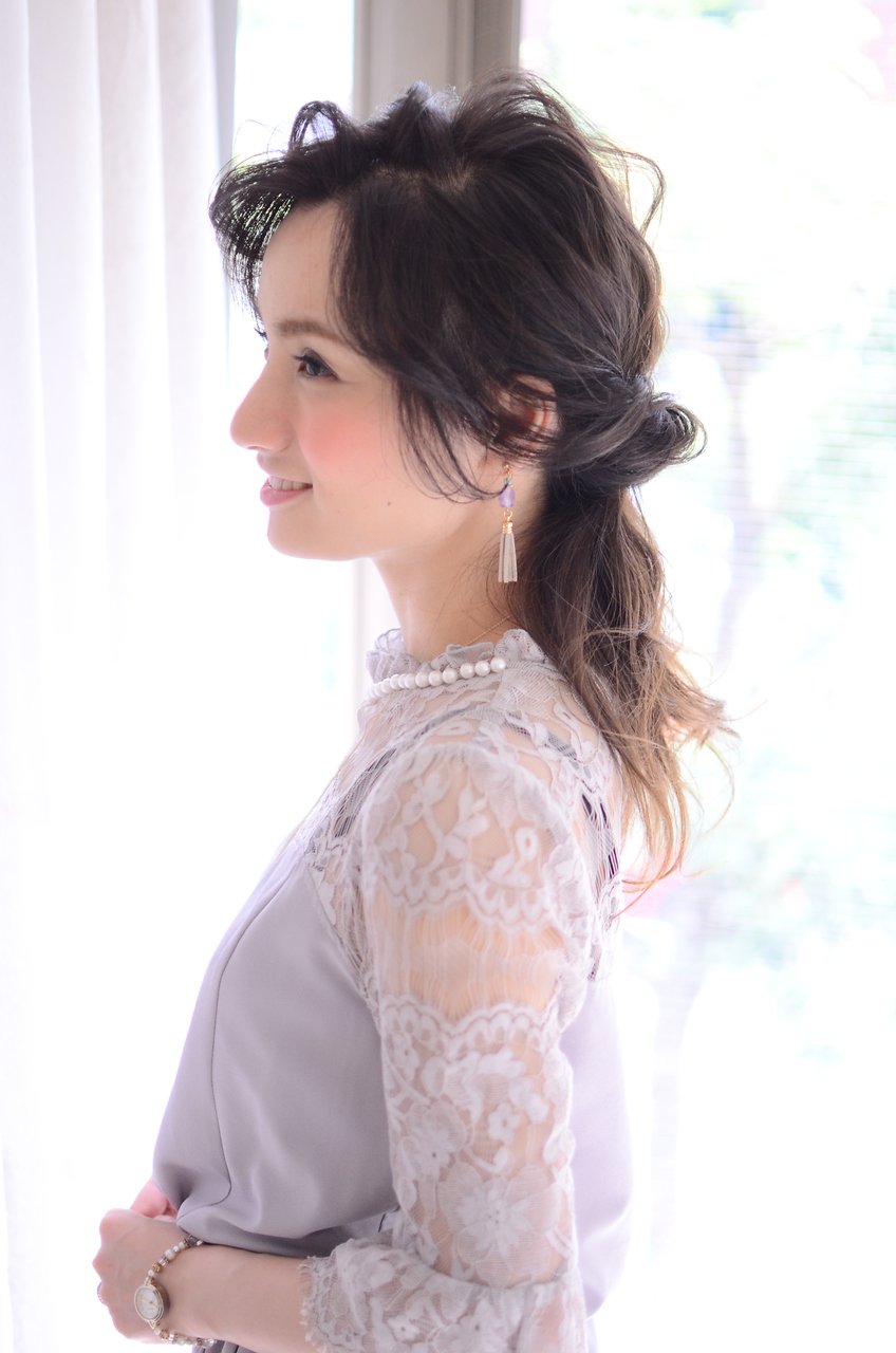 結婚式や二次会、お呼ばれに。ギブソンタック風NEOハーフアップ