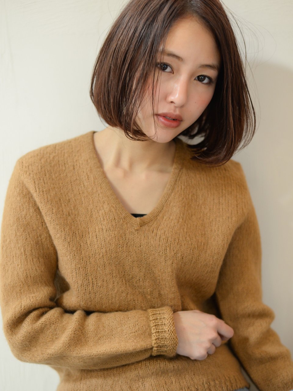 ＊krabat 久保＊　シンプルな柔らか大人ボブのココアグレージュ