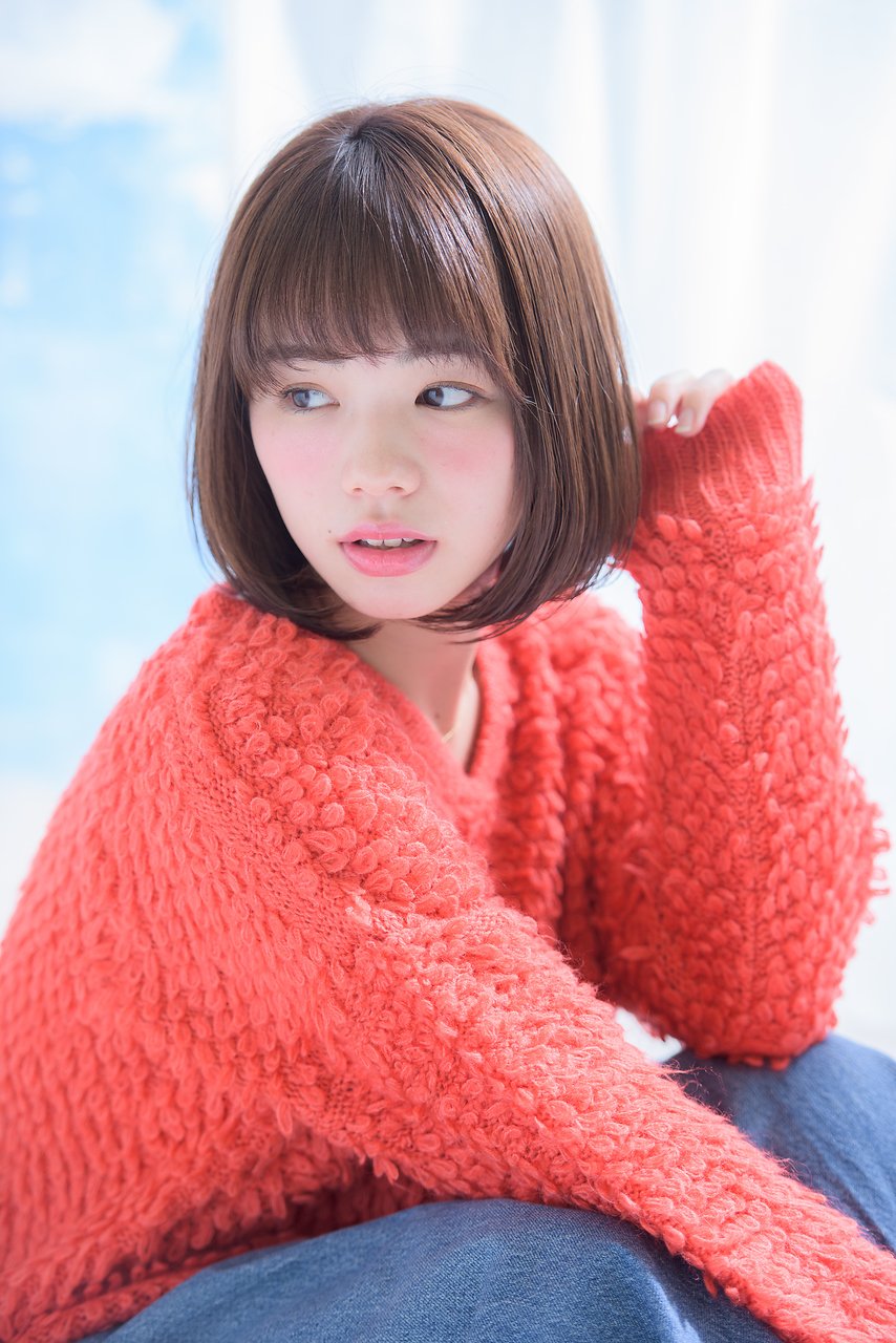 シンプルボブ×あったかブラウン