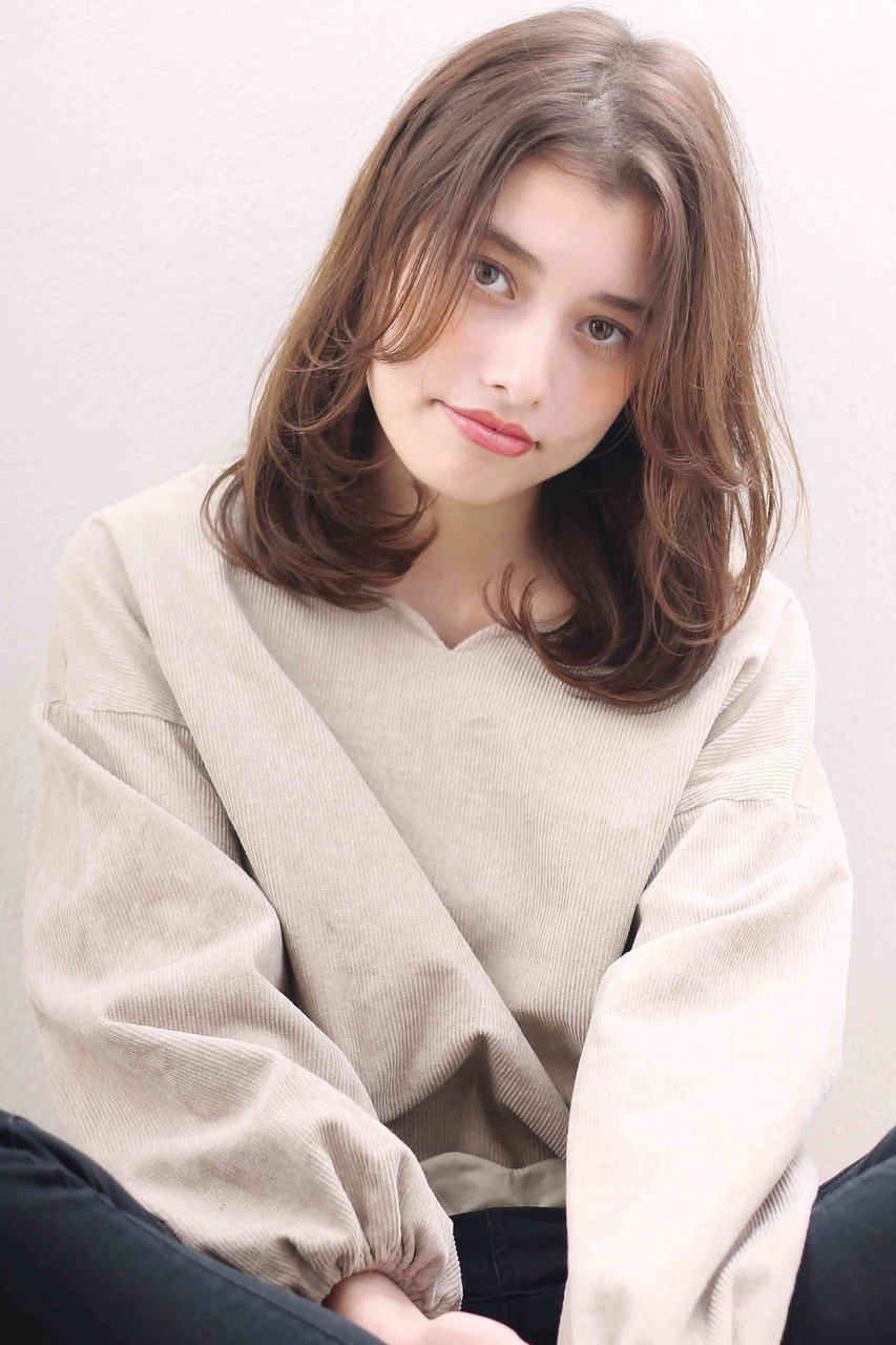 センターパート小顔フリンジバング☆愛されミディ