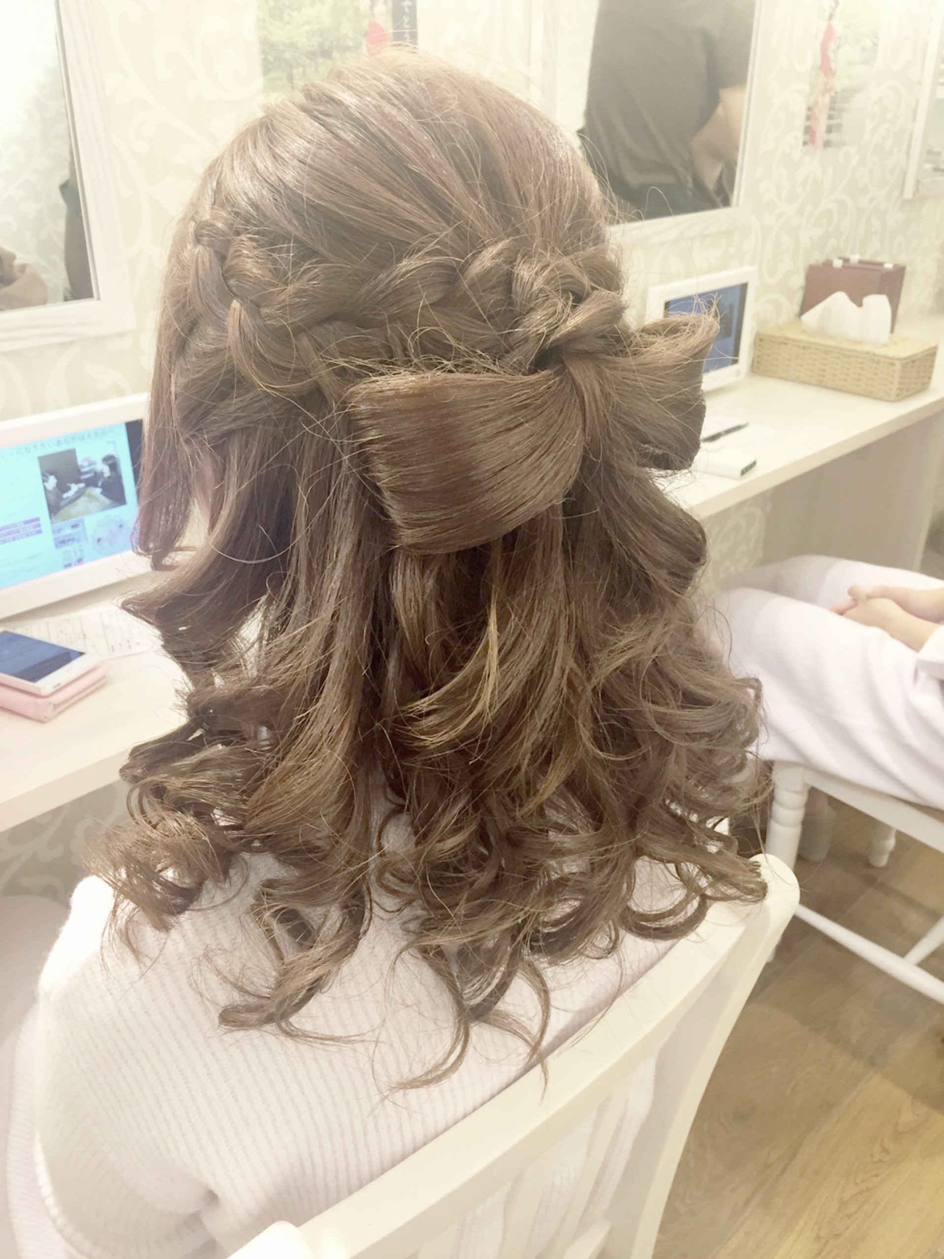 ハーフアップ☆リボン