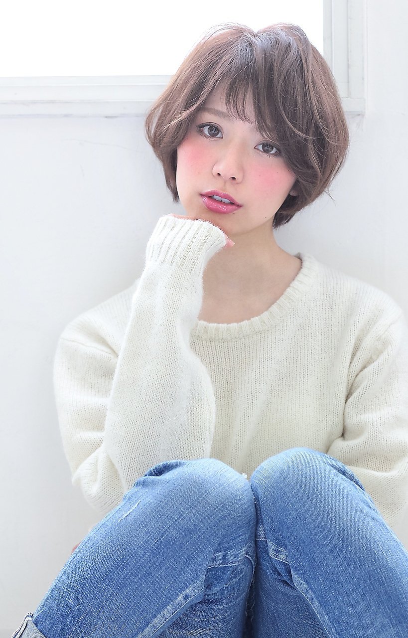 大人ナチュラルかわいい★愛されベビーバングショートボブ！