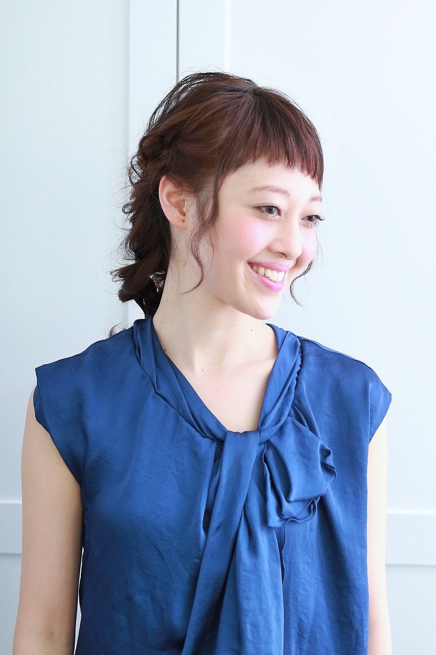 前髪短めヘアアレンジ