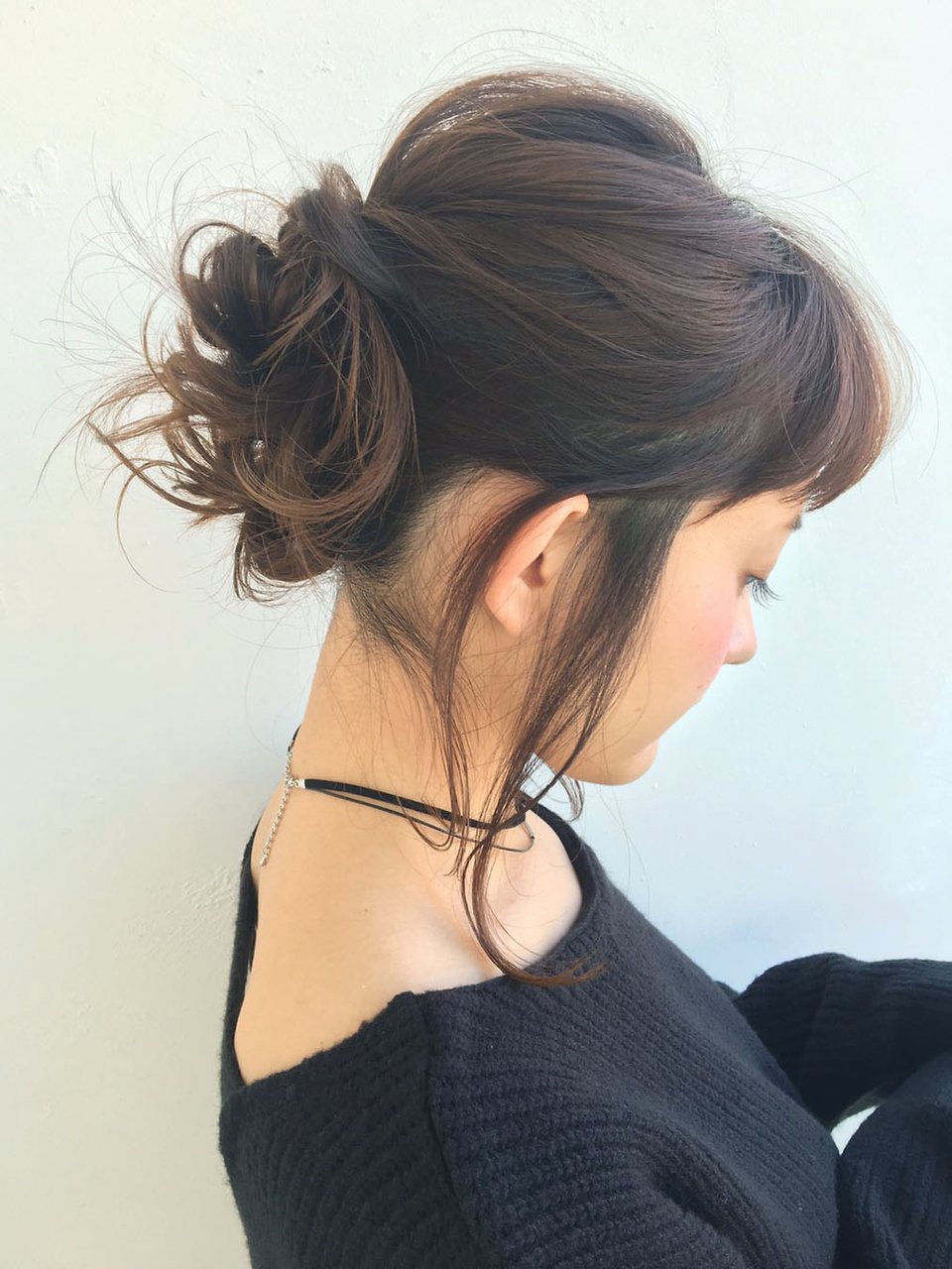 スポンテニアス フリンジバング ヘアアレンジ