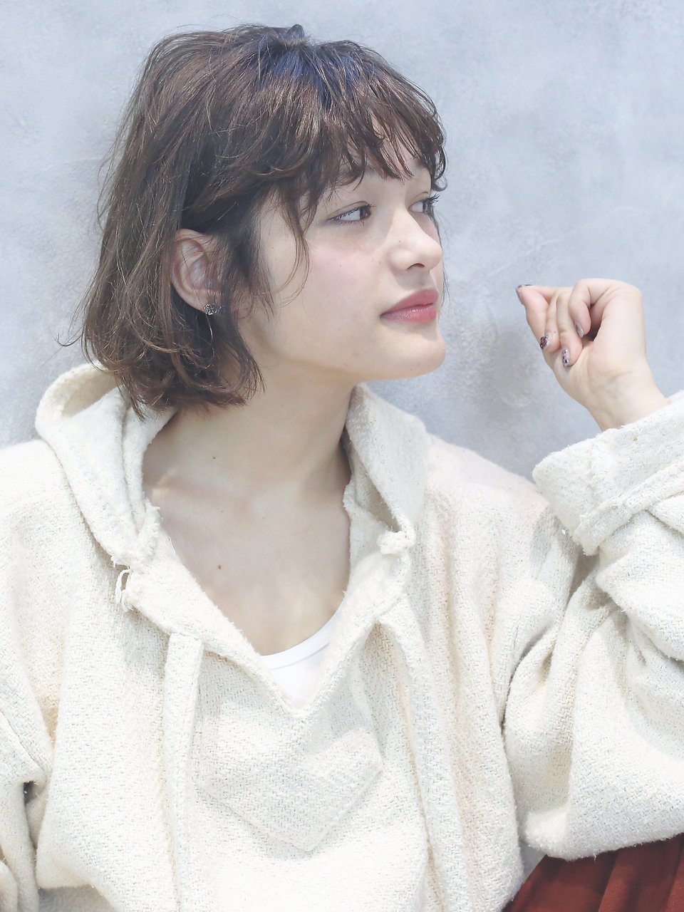 スポンテニアスカジュアルボブフリンジバング_51912