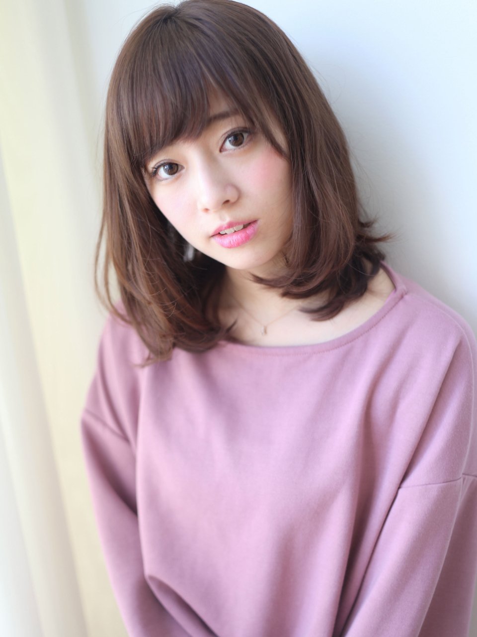 【Violet】フリンジバング×ピンクグレージュ×大人かわいいラブ