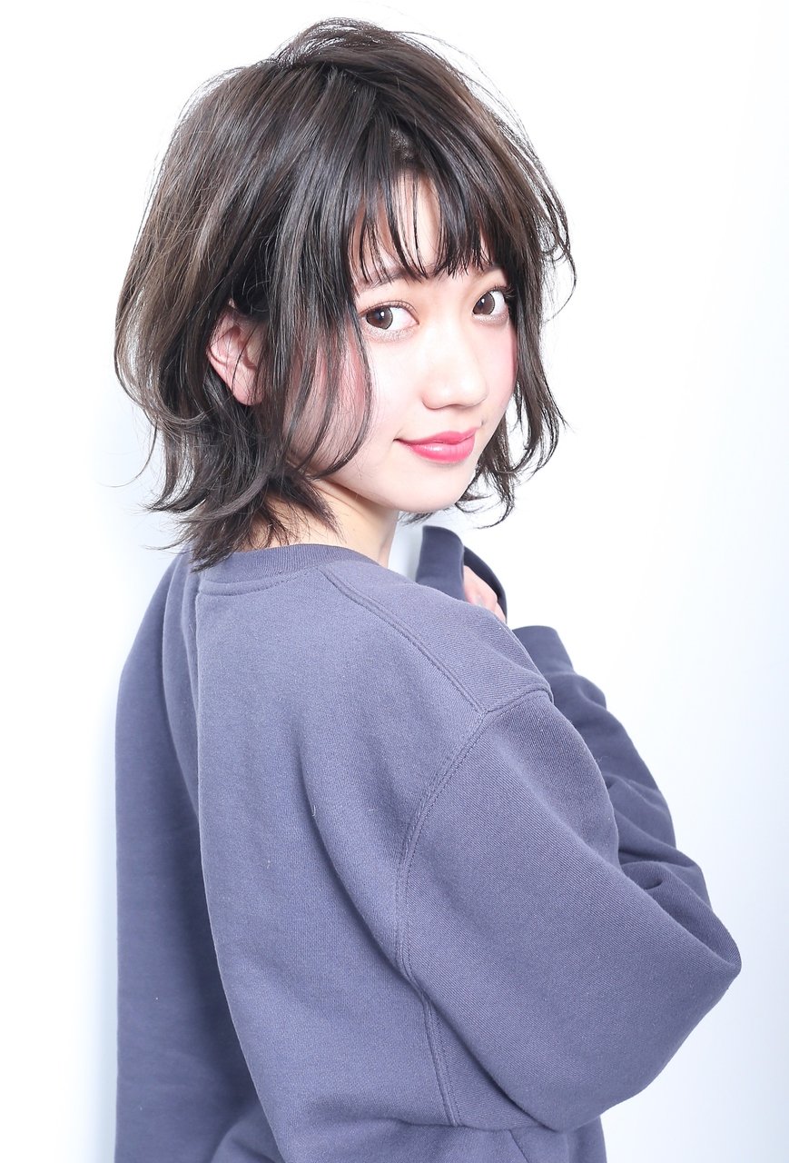 【NYNY】ネイビーグレージュ×シースルーボブ