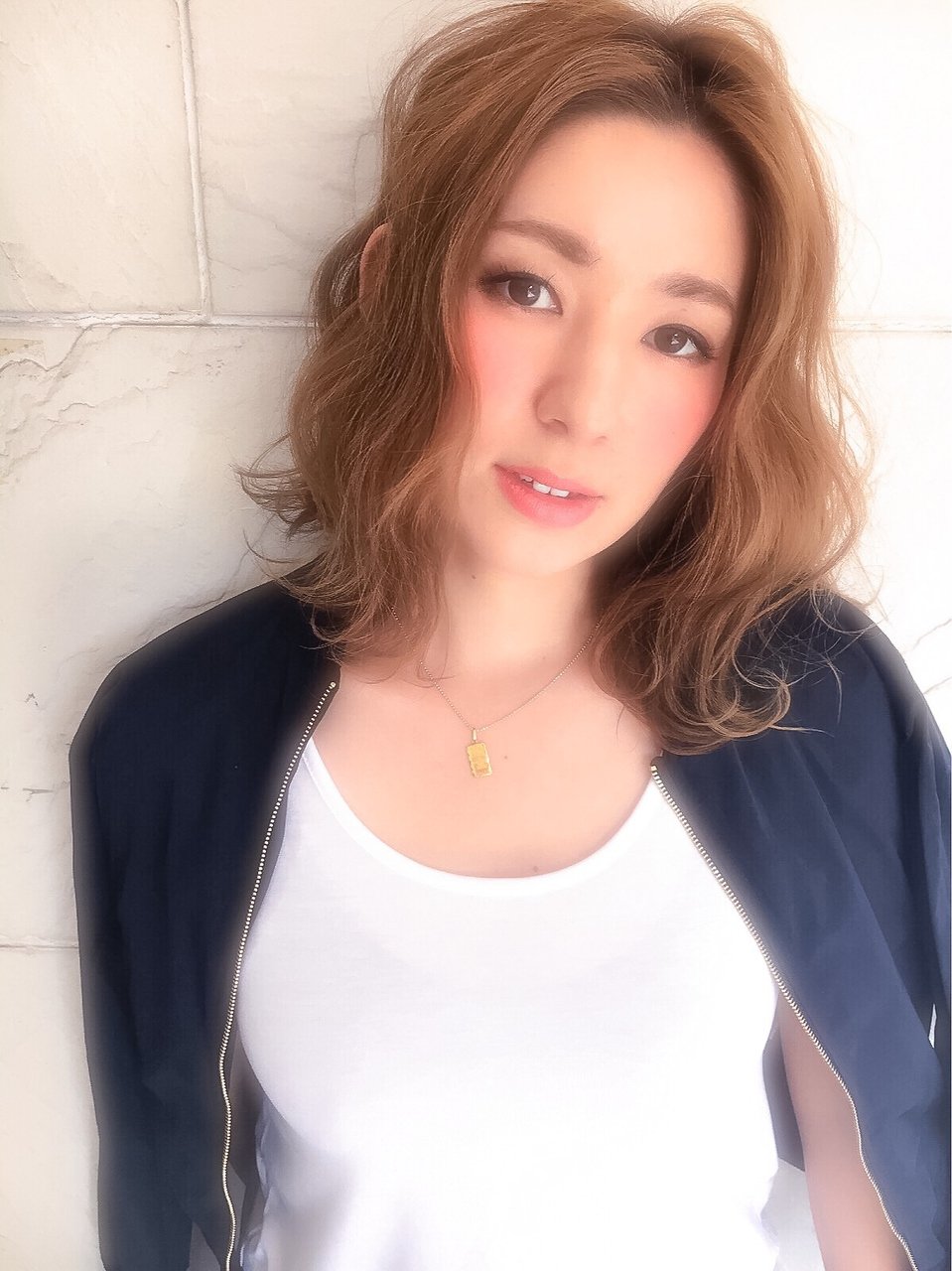 ヌーディーカラー☆前下がりボブ☆センターバング