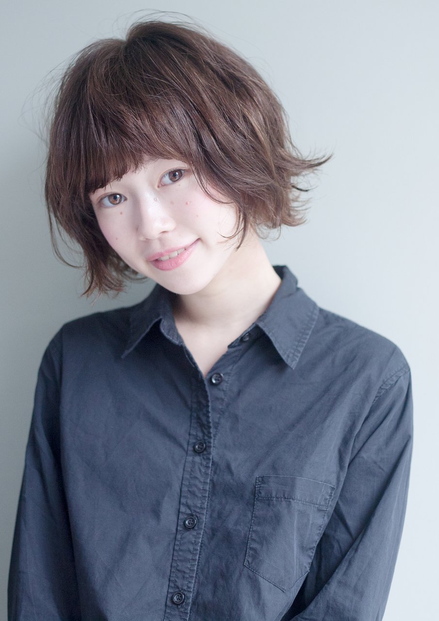 柔らかフリンジバングのマッシュボブ