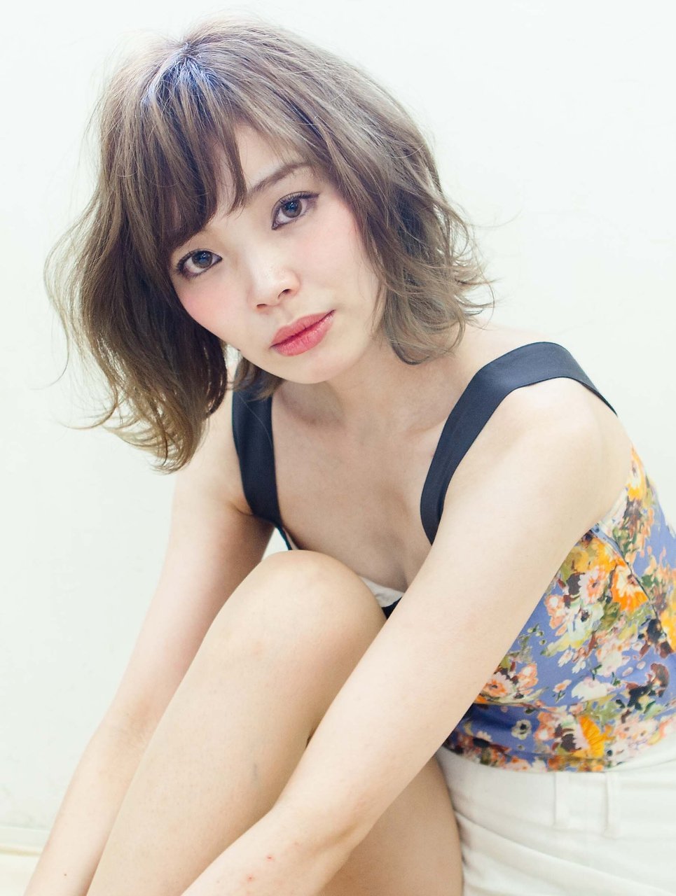 透明感ブルーアッシュ×ヌーディーパーマ