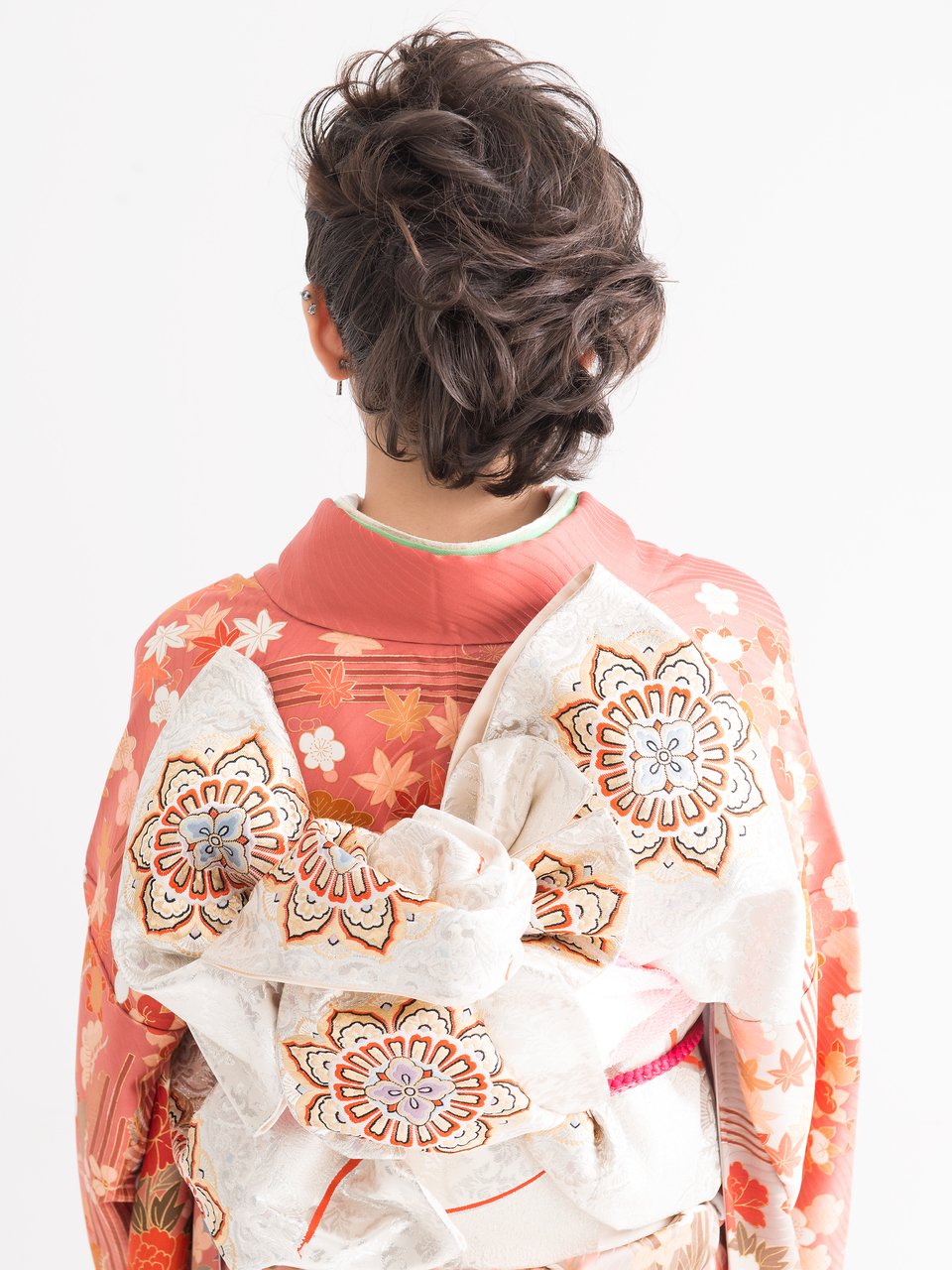 お正月の参拝結婚式成人式等振袖に。ヘアセット無造作アレンジ
