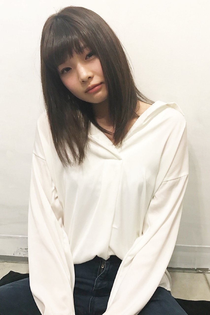 【morio池袋】黒髪ワイドバングストレートナチュラル
