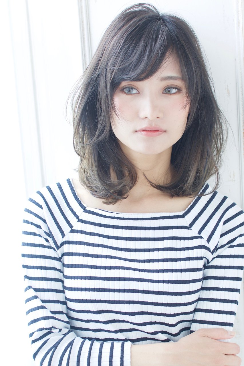 レイヤー鎖骨ボブ【浅井剛史】くびれミディモーブカラー