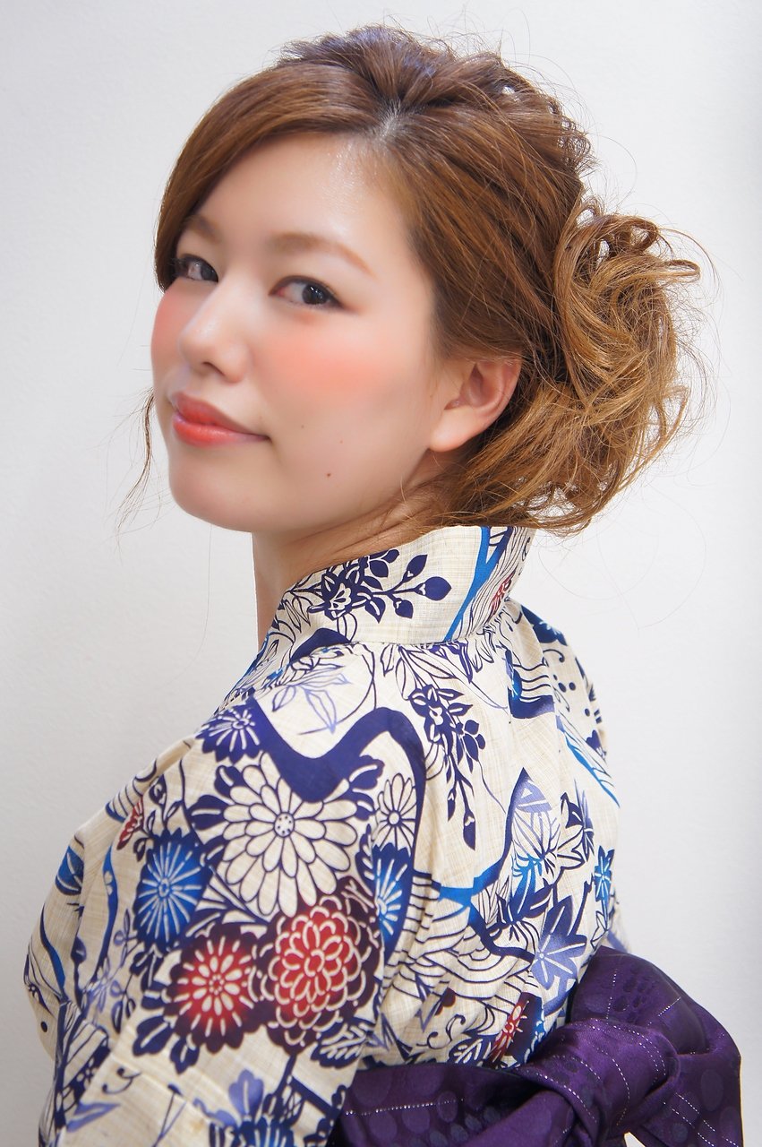 《cerca hair》浴衣着付け☆サイドアップ×火照りモテメイク