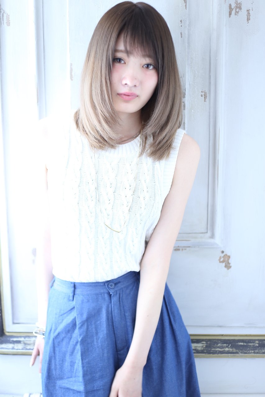 艶サラ☆伸ばしかけでも綺麗にまとまるナチュラルヘア☆manabe