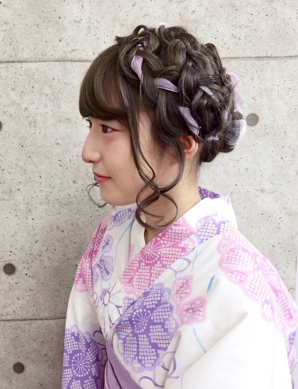 【浴衣ヘア】☆夢館☆愛らしいオール編み込みアップ